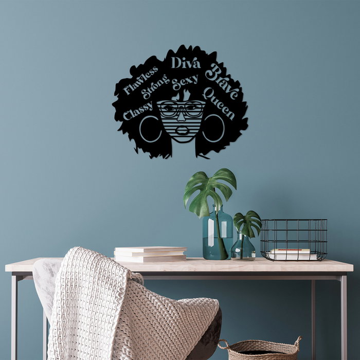 Wallity Diva Sexy Classy - 474 Escultura de pared de metal negra
